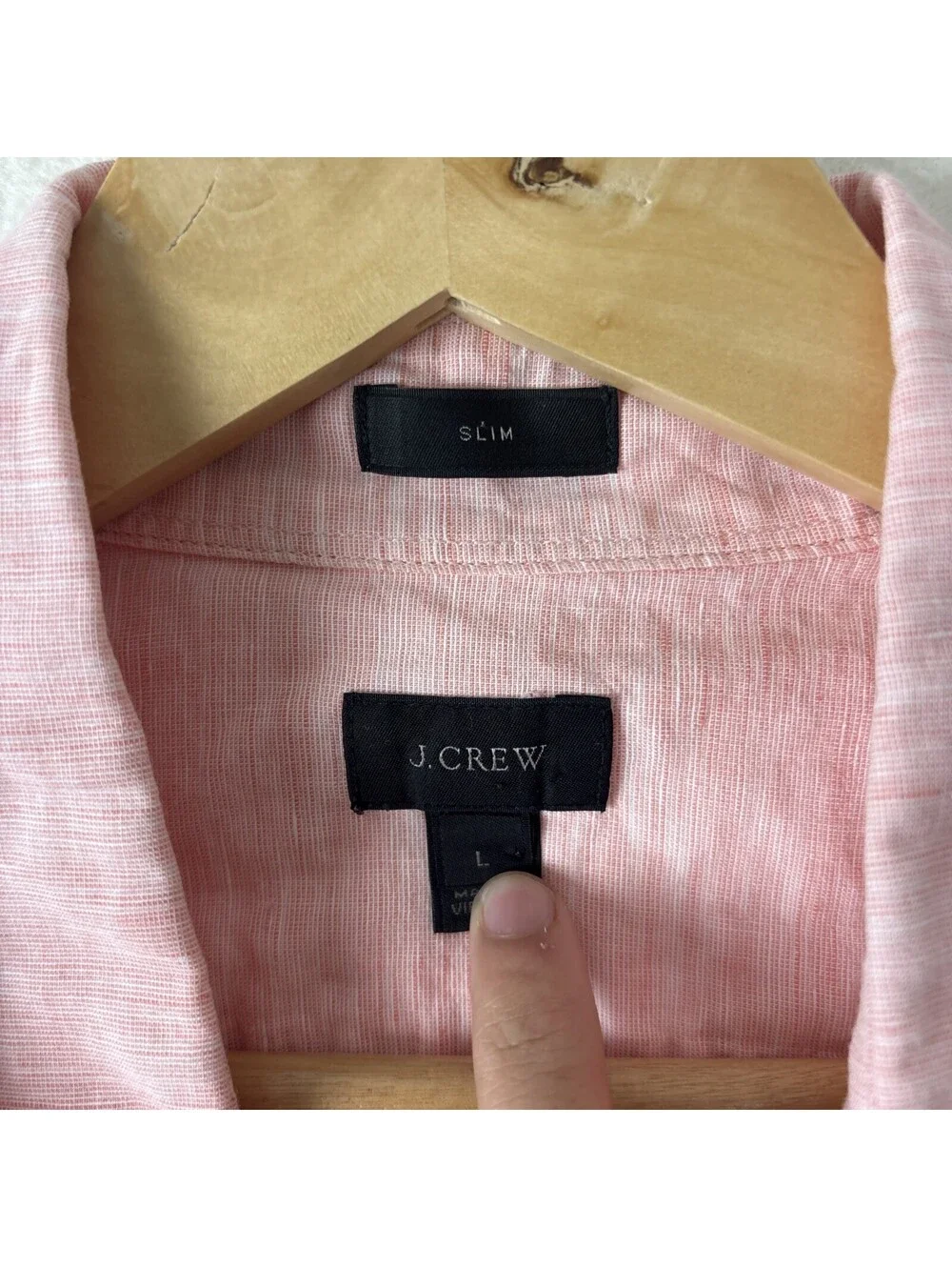J.Crew Mens Slim Fit Baird McNutt Irish Linen Button Down Shirt Pink Mens Large